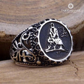 Zulfiqar Sword Silver Ring and Necklace Set for sale 2